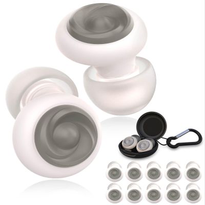 5 Pairs Ear Plugs for Sleeping Noise Reduction,Beinkap Reusable Earplugs Hearing Protection for Focus, Noise Sensitivity,Study,Work,Snoring,Motorcycle,Concert,Airplanes,24dB-33dBWhite