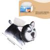 Car Tissue Holder Cute, Car Tissue Box Holder 3D Cat Dog Shaped Cute Tissue Box Cover Tissue Dispenser Funny Plush Dog Car Tissue Box Hanging Tissue Box Backseat Tissue Case Holder(C) view 3