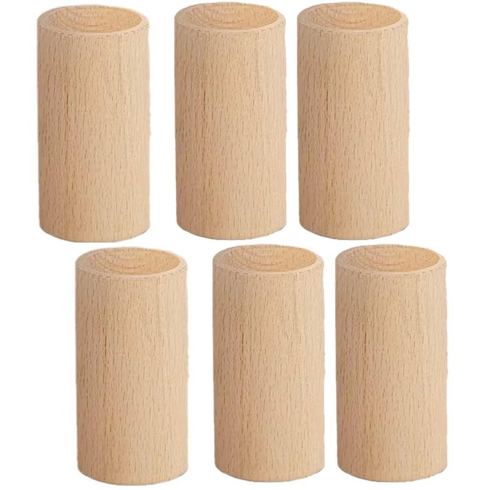 6Pcs Wooden Essential Oil Diffuser Cylindrical Wooden Aromatherapy Diffuser for Home Office Spa Yoga Room, 50x30mm