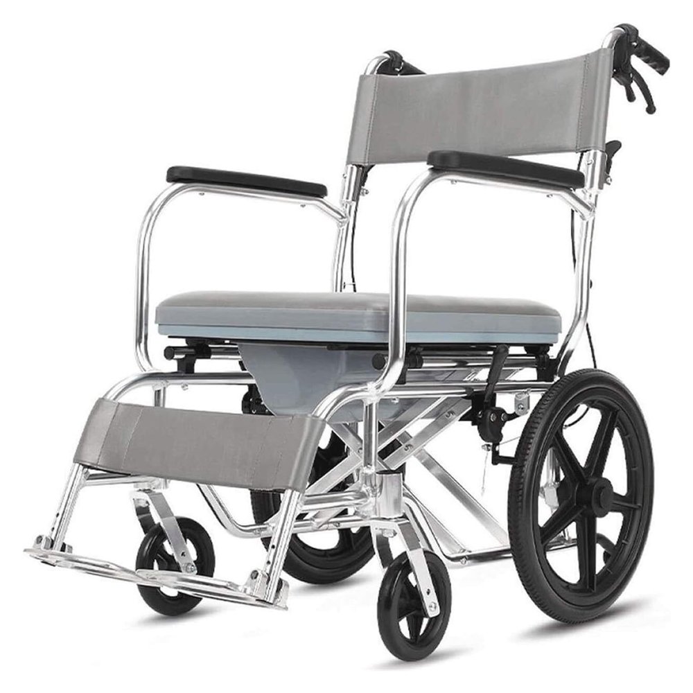GTEFSWS Wheelchairs Portable Transit Travel Chair, Lightweight and Foldable Frame, Wheelchair with for Independence Or Caretaker Convenience Foldable