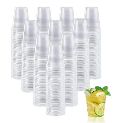 ZHUDDONG Clear Plastic Cups, Disposable Cups Party Cups for Iced Coffee, Beer, Smoothies, Ice Cream (2000, 9oz)