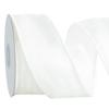 RIBBOOO White Wired Ribbon 1 1/2 inch inch x 10 Yards Double-Faced Satin Wired Edge Ribbon for Bows Flowers Gift Wrapping Wreaths Baby Shower DecorWedding DIY Crafts Continous view 1