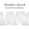 RIBBOOO White Wired Ribbon 1 1/2 inch inch x 10 Yards Double-Faced Satin Wired Edge Ribbon for Bows Flowers Gift Wrapping Wreaths Baby Shower DecorWedding DIY Crafts Continous view 3