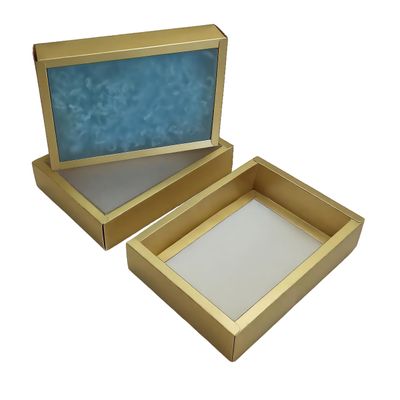 20Pack Rectangular Paper Gift Boxes With Frosted Clear Window Lids For Present, Cardboard Gift Wrap Boxes Packaging Sets ,Cajas De Regalo For Bridesmaid Proposal,Jewelry,7 x 4.7 x 1.6 In Candle Boxes Packaging(gold)