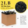 Corlcol 2LB Crinkle Cut Paper Shred Filler for Bag Gift Box Basket Confetti Paper Shreded Stuffing Decoration for Valentine's Day Holiday Party (Gold & Black) view 2