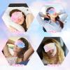 APLZGMG 3Packs Silk Eye Mask Cute Plush Appearance, Breathable and Soft Silk Sleeping Mask for Women Girls, Portable Eye Covers for Sleeping with Adjustable Straps, Sleep Mask Blackout for Traveling view 4
