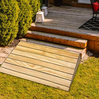 Wooden Threshold Ramps,Portable Wheelchair Ramps Home Entry Ramps Outdoor Steps Curb Ramp,Wheelchairs Walkers Car Motorcycle Entry Steps,30.8 * 30 * 15cm