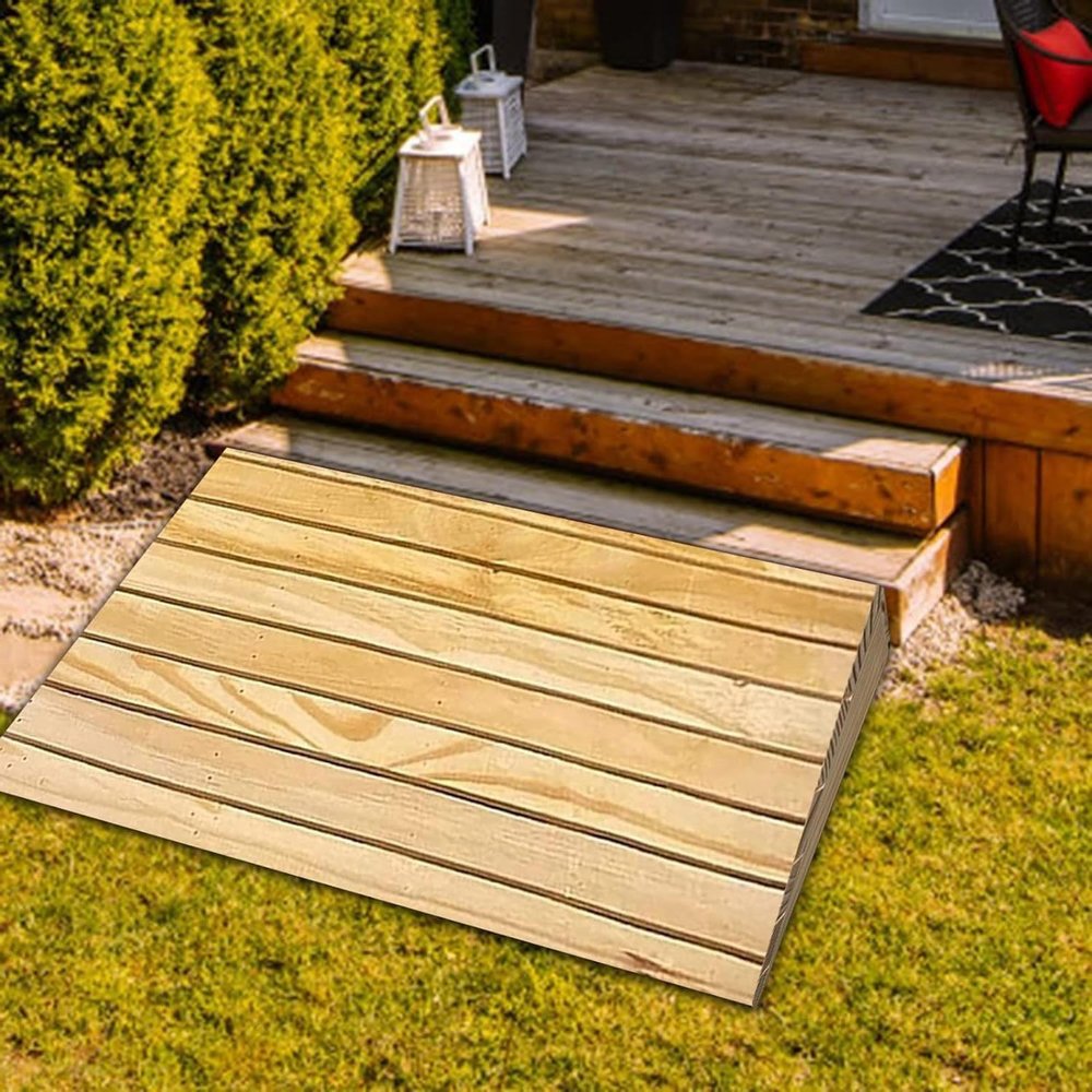 Wooden Threshold Ramps,Portable Wheelchair Ramps Home Entry Ramps Outdoor Steps Curb Ramp,Wheelchairs Walkers Car Motorcycle Entry Steps,30.8 * 30 * 15cm