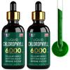 [2 Pack] Chlorophyll Liquid Drops 6000MG Natural Liquid Chlorophyll Drops for Detox, Energy, Skin Internal Deodorant Vegan Chlorophyll Liquid Drops for Kids & Adults US-made, Non-GMO - 4 Fl Oz view 1