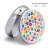 Pill Box 3 Compartment Medicine Pill Case Portable Round Pillbox Week Pill Holder Container for Vitamin Medicine Supplement Colorful Candy Images Small Pill Organizer view 2
