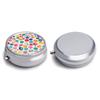 Pill Box 3 Compartment Medicine Pill Case Portable Round Pillbox Week Pill Holder Container for Vitamin Medicine Supplement Colorful Candy Images Small Pill Organizer view 3