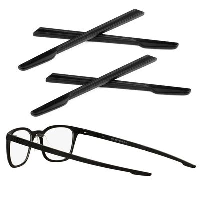 2 Pairs Replacement Earsocks Temple Sleeve for Oakley Milestone OX8036 OX8038/Milestone 2.0 OX8047/Milestone 3.0 OX8093 Eyeglasses Frame, Black Rubber Ear Sleeves