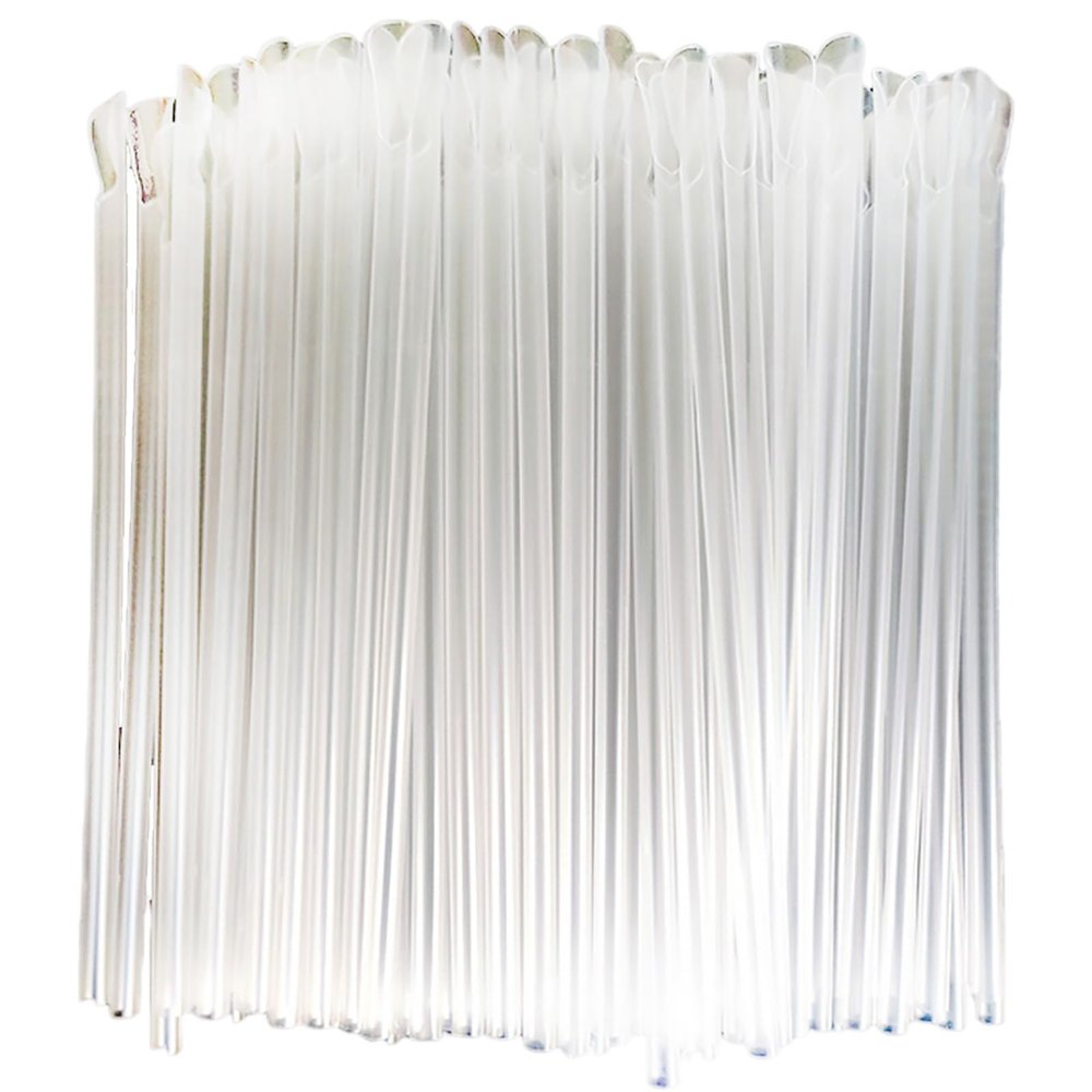 100 Pcs Snow Cone Spoon Straws Plastic Drink Stir Stick Summer Straw Slushie Shaved Ice Flexible Drinking Straw Clear