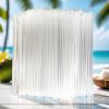 100 Pcs Snow Cone Spoon Straws Plastic Drink Stir Stick Summer Straw Slushie Shaved Ice Flexible Drinking Straw Clear view 3