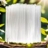 100 Pcs Snow Cone Spoon Straws Plastic Drink Stir Stick Summer Straw Slushie Shaved Ice Flexible Drinking Straw Clear view 4