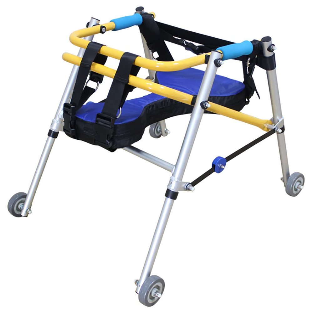 BRUAOWJF Walking Frames, Rehabilitation Aids Training Stand Walker Directional Four Wheels Disability Gliding Frame Child Standing Frame(Size:M)
