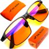 Orange Blue Light Blocking Glasses for Better Sleep - Premium Carbon Fiber Amber Computer Migraine Glasses for Women & Men - Gaming Glasses - TV Blue Light Blockers Gamer Glasses for Eye Strain view 1