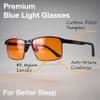 Orange Blue Light Blocking Glasses for Better Sleep - Premium Carbon Fiber Amber Computer Migraine Glasses for Women & Men - Gaming Glasses - TV Blue Light Blockers Gamer Glasses for Eye Strain view 2