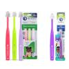 Brilliant Oral Care Bundle; Pack of 3 Child Toothbrush- Pink Lime Lilac & Pack of 1 Kids Toothbrush - Purple with Soft Bristles Round Head view 1