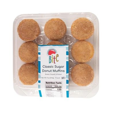 NineLife Basics Bite Classic Sugar Donut Muffins, 9 oz, 4 Pack