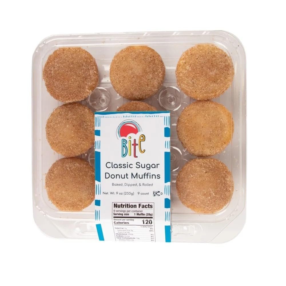 NineLife Basics Bite Classic Sugar Donut Muffins, 9 oz, 4 Pack