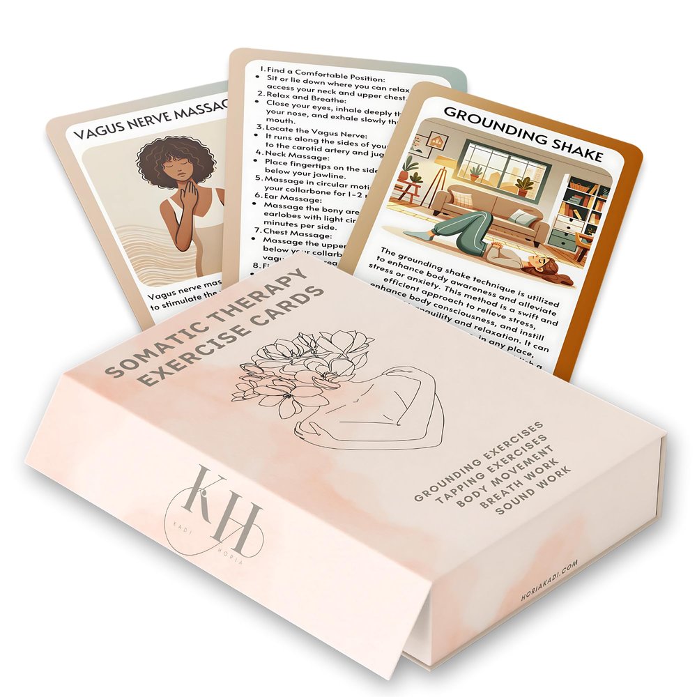 Somatic Therapy Exercise Cards & Coping Skill Cards: Techniques and Exercises for Trauma & Stress Relief, Self-Help Deck by HORIA KADI