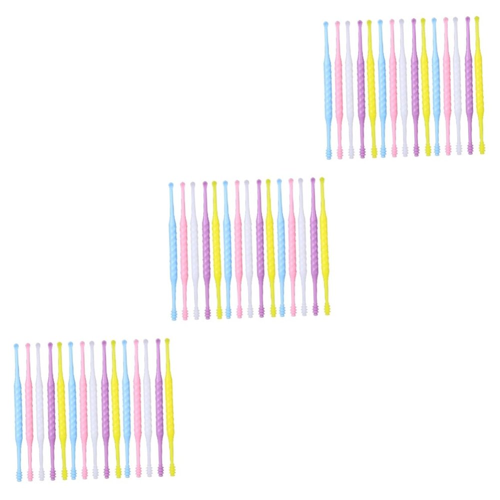 NOLITOY 60pcs Ear Wax Removal Tools Double End Ear Cleaners Spiral Spoons Safe Earwax Cleaner for Efficient in Multiple Colors Yellow White