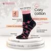 7BIGSTARS KINGDOM Women's Cotton Diabetic Quarter Novelty Socks - 4 Pack Large-Loose- Heart, Stripe, Flower - Sock Size 10-12 Shoe Size 8-12 L Black, Pink, Salmon view 3