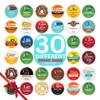 Brand Name Variety Pack Coffee Pods K Cup Sampler Flavored, Dark, Medium & light Roast. All the Top Brands and Many Morefor Keurig Brewers1 box (30 Unique Pods) view 3