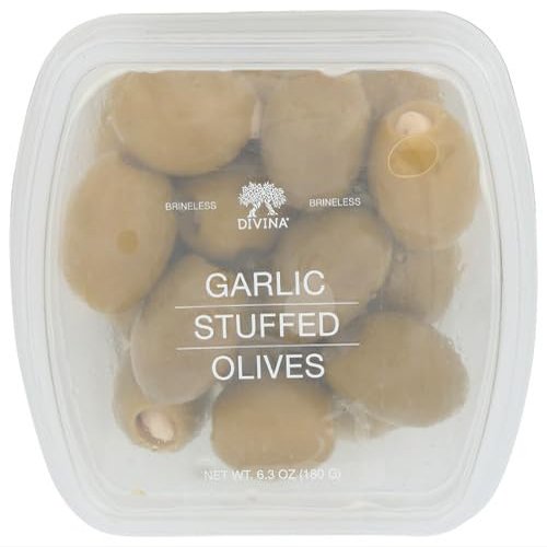 NineLife Basics Di.vina Olives Garlic Stuffed 6.3 Oz (Pack of 6)