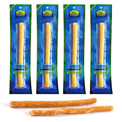 Al Khair Peelu Miswak Stick Natural Toothbrush, Sewak Miswak Sticks for Teeth Whitening, Organic Natural Sticks for Humans Vacuum Sealed Toothbrushes, for Healthy Gums, Teeth, Fresher Breath (4)
