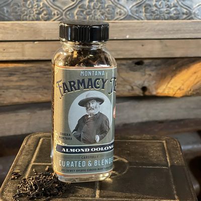 Almond Oolong Dragonfly Tea from Montana Farmacy in a glass jar