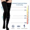 2 Pairs Anti Embolism Ted Hose Thigh High 15-20 mmHg Compression Stocking,Post Surgery Support Compression Socks with Inspect Toe Hole for Women & Men (Black + Beige, S) view 3