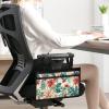 Bivxisrvo Tropical Leaves Wheelchair Side Pocket with Cup Holder Practical Wheelchair Storage Bag Portable Wheelchair Armrest Side Hanging Storage Bag Gifts for Friends and Family view 3
