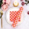 150 Pcs Orange Gingham Paper Napkins 5 * 5 Inch Pink Luncheon Napkins Checkered Napkins Disposable Guest Napkins Cocktail Luncheon Paper Plates For Tequila Sunrise Bachelorette Party Bridal Shower view 4