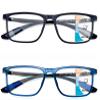 Multifocus Reading Glasses Men,No Line Bifocal Progressive Multifocal Transition Readers,Large Trifocal Multi Focus Dual Vision Frame,Wide Dual Vision Blue Light Blocker Computer TR90 Eyeglasses +1.0 view 1