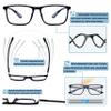 Multifocus Reading Glasses Men,No Line Bifocal Progressive Multifocal Transition Readers,Large Trifocal Multi Focus Dual Vision Frame,Wide Dual Vision Blue Light Blocker Computer TR90 Eyeglasses +1.0 view 4