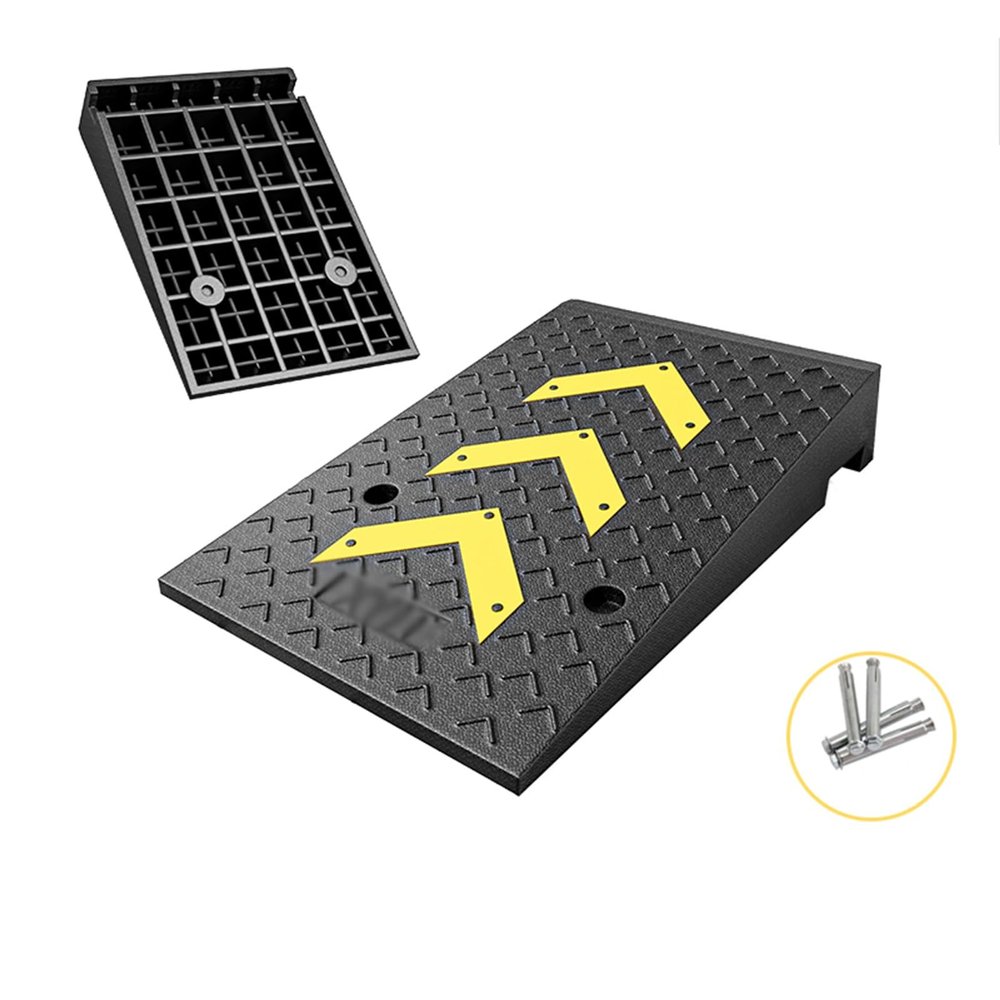 Driveway Curb For Ramps,Rubber Ramps For Doorways, Heavy Duty Entry Curbs For Loading Dock Garage Sidewalk, Size : 50X80X21Cm (Black 50X80X11Cm)
