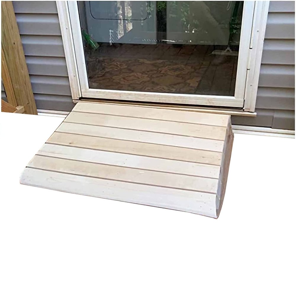 2" 3" 4" 5" 6" Rise Wheelchair Ramps For Transition Doorways,Driveways,Steps,Garages, Portable Mobile Solid Wood Home Ramps (30.8X30X8Cm/12.1X11.8X3.1In)