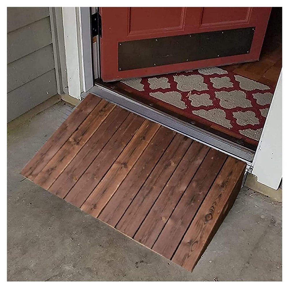4" 7" 8" 10" 12" Rise Wooden Ramp For Home/Front Door/Yard/Doorways, Wheelchairs Walkers Car Motorcycle Entry Stair Steps Transition Ramp (23.6X39.4X12In/60X100X30Cm)