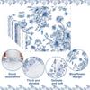 100 PCS Blue Floral Cocktail Napkins Blue and White Flower Paper Napkins 3-Ply Disposable Flowers Beverage Napkin for Wedding Bridal Shower Birthday Baby Shower Party Supplies, 5 x 5 Inch view 3