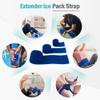 Hilph Ice Pack Strap, Stretchable, 3 Sizes Belt Extender Stretch Straps, Elastic Hook and Loop Extension Straps Add Length to Most Ice Packs, Multiple Uses, Blue view 3