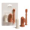Moonkie Baby Finger Toothbrush Tongue Oral Cleaner Kit for 3 Months +, 3 Pcs (Clay/Ivory/Clay) view 1