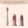 Moonkie Baby Finger Toothbrush Tongue Oral Cleaner Kit for 3 Months +, 3 Pcs (Clay/Ivory/Clay) view 2