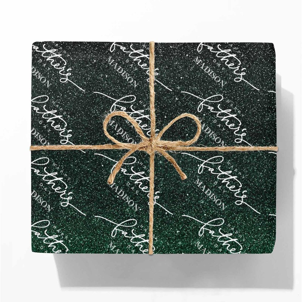 Personalized Wrapping Paper Roll Wrapping Paper For Dad Design Funny Wrapp PapersGradient Green for Men Women Kids Baby for Birthday, Christmas Day