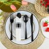 100Pack Black Plastic Silverware, Disposable Plastic Silverware with Napkins, Pre Rolled Black Spoons Forks Knives wiht Napkins, Heavy Duty Wrapped Cutlery Set for Party Wedding view 4