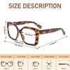 REAVEE 3 Pack Wide Oversized Reading Glasses for Women, Blue Light Blocking Computer Stylish Square Readers with Spring Hinge 2.5 view 3