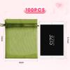 ANZNKU 100 Pack Organza Gift Bags 8x12in Sheer Bags Drawstring Mesh Gift Bags for Valentine Gift Saint Patricks's Day Party Favors Fruit Protection(Green) view 2