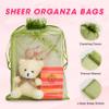 ANZNKU 100 Pack Organza Gift Bags 8x12in Sheer Bags Drawstring Mesh Gift Bags for Valentine Gift Saint Patricks's Day Party Favors Fruit Protection(Green) view 3