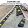 Threshold Ramp Driveway Rubber Truck Car Curb Ramps, Sidewalk Driveway Threshold Ramp for Pickups Wheelchair, Garage Barn Shed Trailer Loading Ramp, 10/12/14/15/16cm(Size:100x35x14cm(39 3/8x13 3/4x5 1 view 3